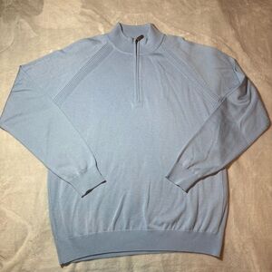 FootJoy Half-Zip Sweater Mens Large Blue Acrylic Wool Blend Golf Pullover 1/2